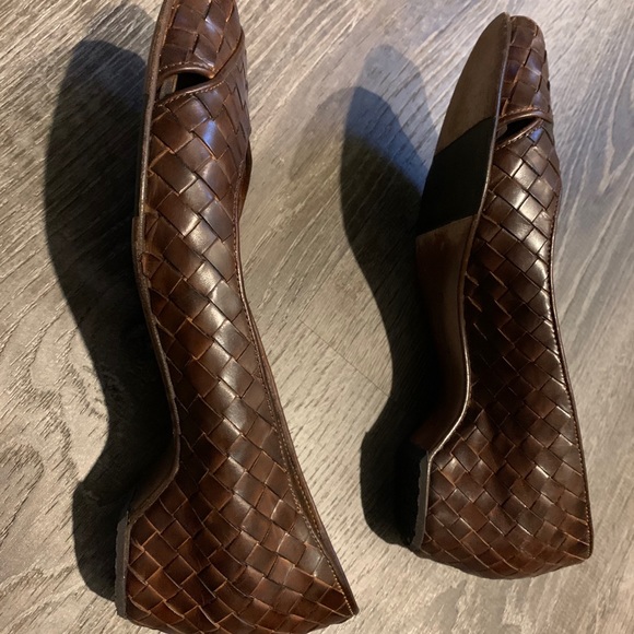 Ron White woven brown leather low wedge shoes sz39 - Picture 2 of 5